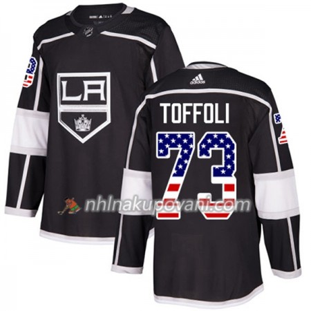 Los Angeles Kings Dresy Tyler Toffoli 73 2017-2018 USA Flag Fashion Černá Adidas Authentic - Pánské